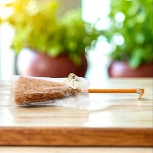 Vintage Miniature Broom with Wooden Handle In Package